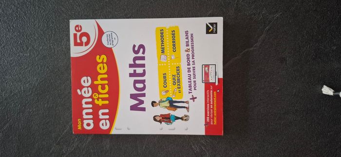 Livre de maths 5e "Mon année en fiches"