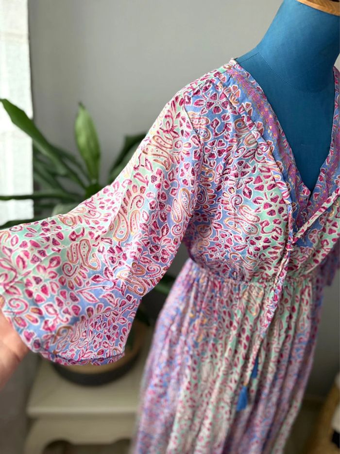 Robe longue à motif orientale - Lila/vert/bleu - taille unique neuve avec étiquette - photo numéro 2