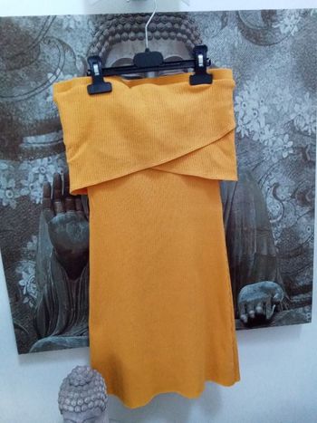 Robe moutarde sans bretelles Asos