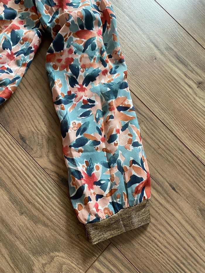 Veste d’été bleu à motif fleur rouge Emma Ella tS - photo numéro 7