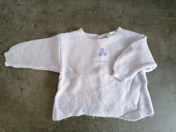 Pull violet bout'chou 1-3 mois