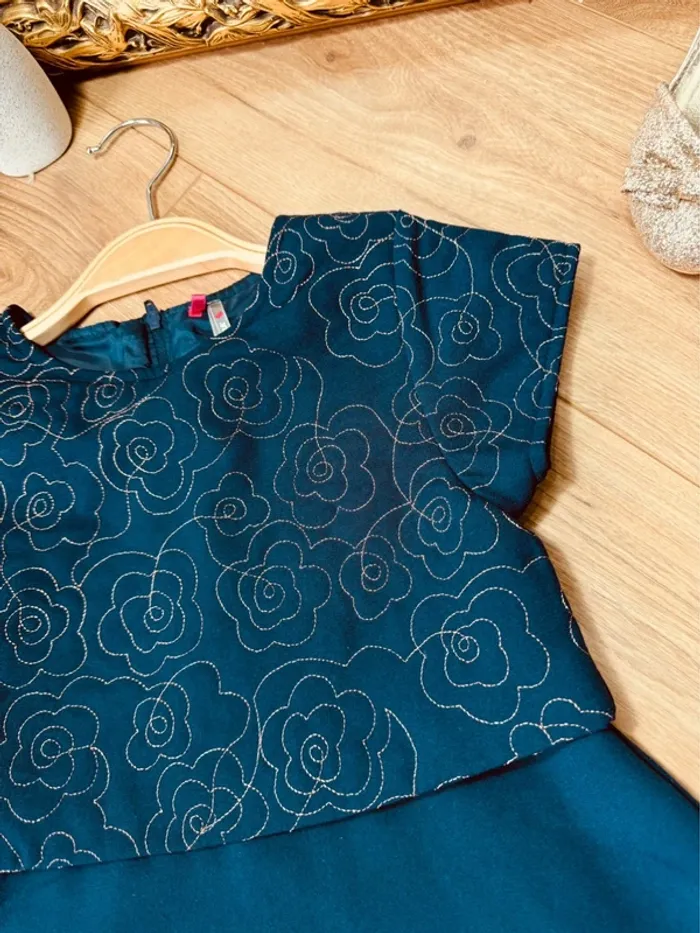 Taille 6 ans robe fille Orchestra bleue marine et doré * broderie * 🌹 - photo numéro 2
