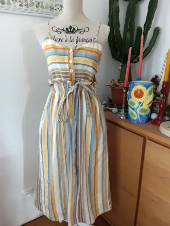Robe rayures multicolores Zara Trf taille M