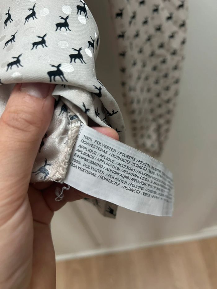 Haut tunique manches longues blanc cassé beige avec motifs cerfs - mango taille s - photo numéro 7