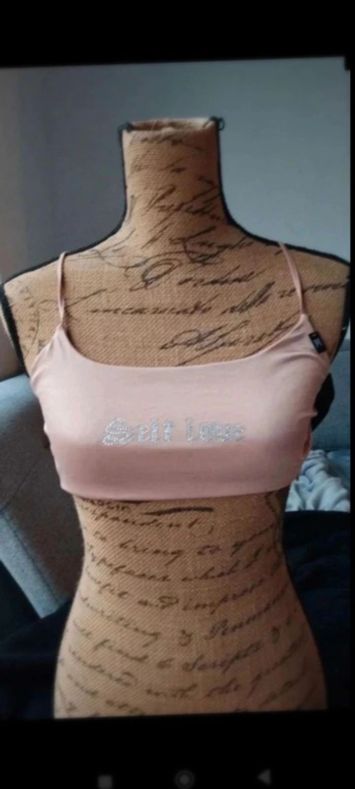Brassière croisée rose argenté taille M - Style chic et tendance femme fille ados