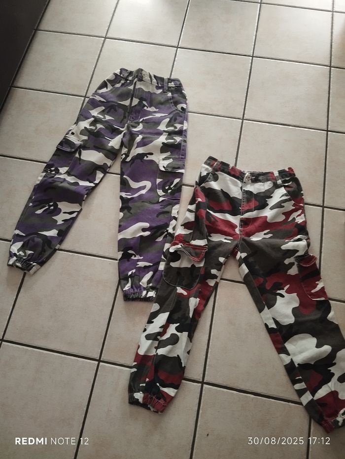 2 cargos camouflage 11ans