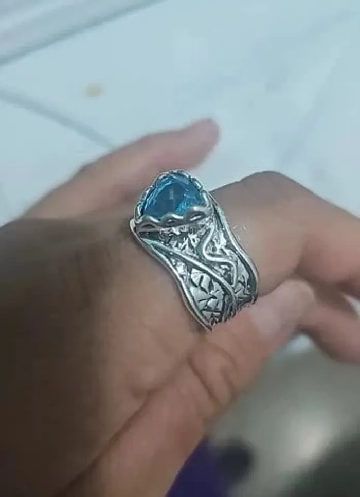 Bague Boho unisexe plaquée argent, taille 60 - photo numéro 5