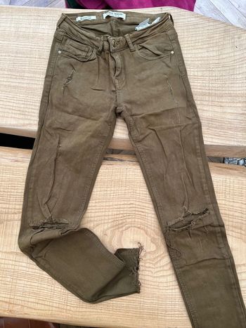 Jean skinny kaki taille haute tally weijl destroy femme taille 38