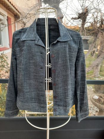 Veste blouson gris chiné T 40