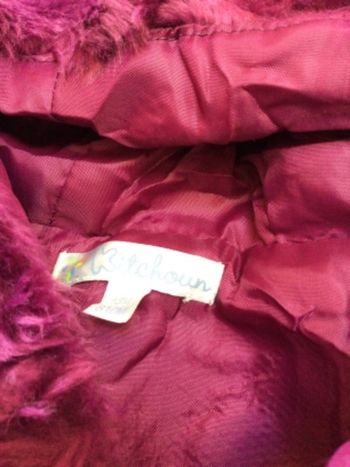 gilet fourrure à capuche 18 mois kitchoun violet