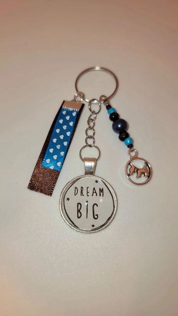 Cadeau pensées positives, porte clé message bijoux de sac " Dream big "