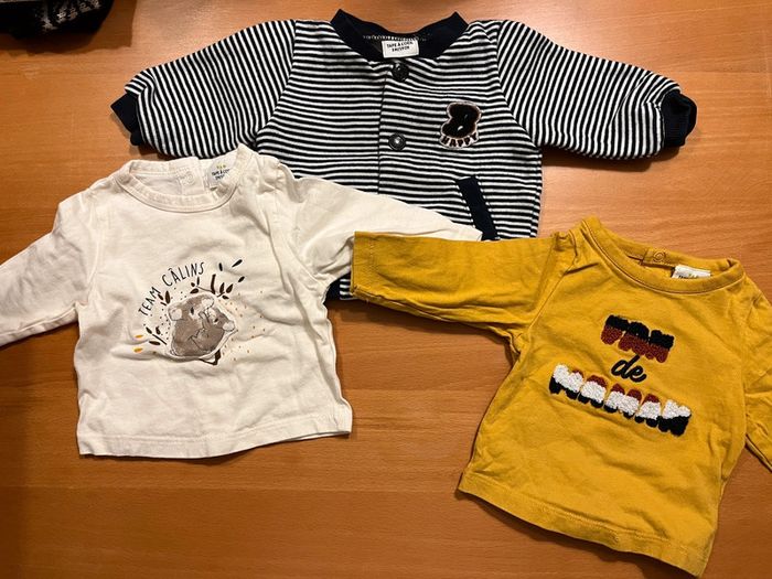 Lot bombers et t-shirt longues manches - 3mois