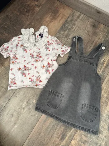 Ensemble tee shirt + robe en jean 3 ans