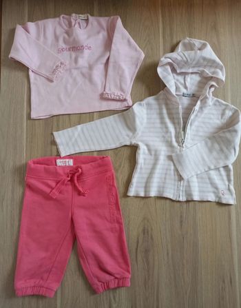 T-shirt manches longues grain de blé gilet rayé 4 ans et pantalon 3 ans Okaïdi