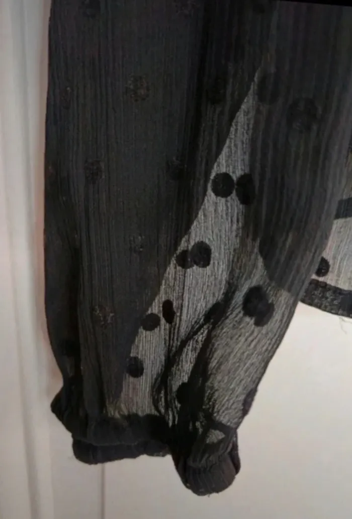 Blouse Zara noir, taille 38, manche et dos transparent - photo numéro 5