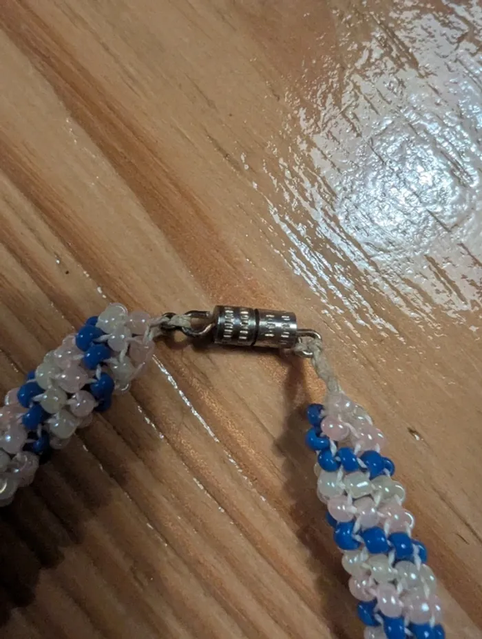Collier perle tissé main - photo numéro 4