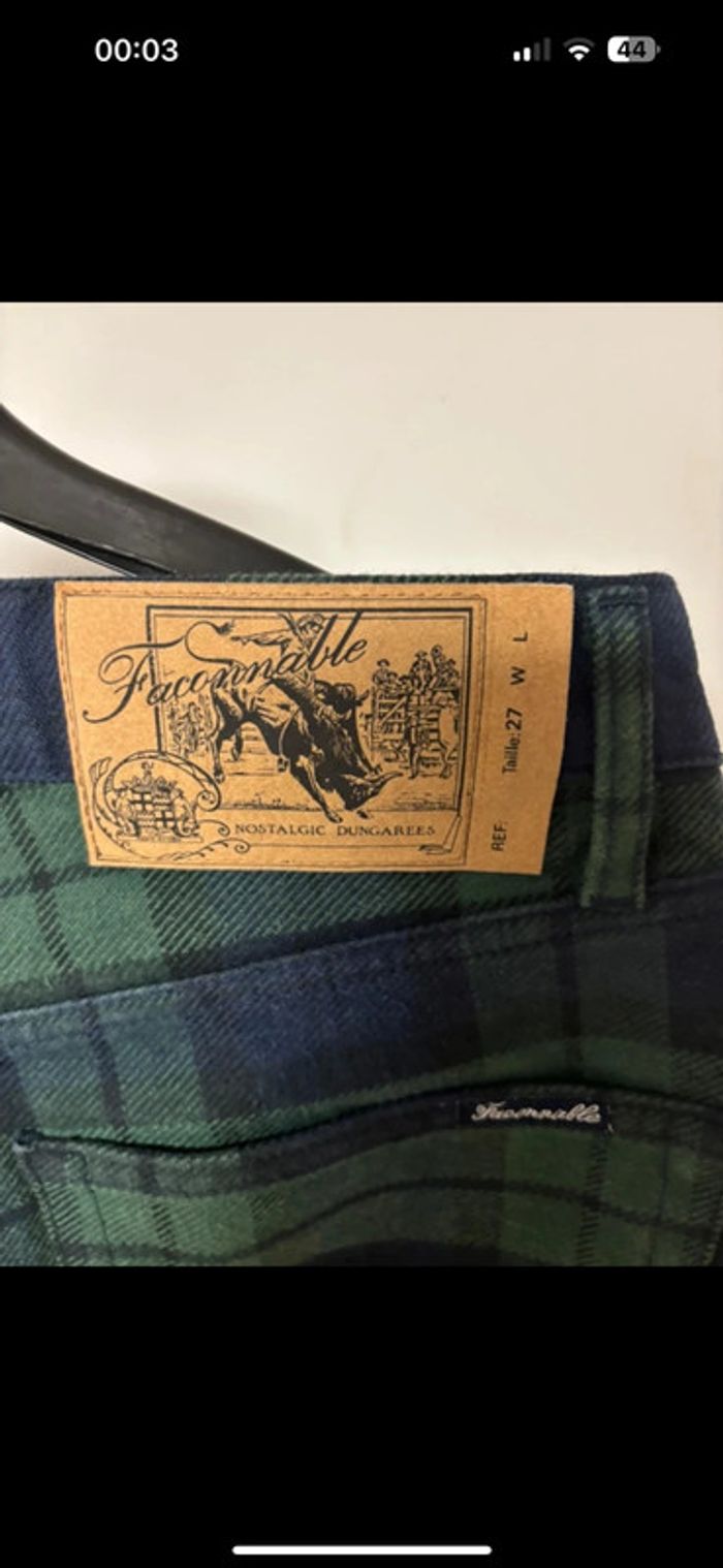 Jean Façonnable neuf à carreaux - Taille 27 - photo numéro 8