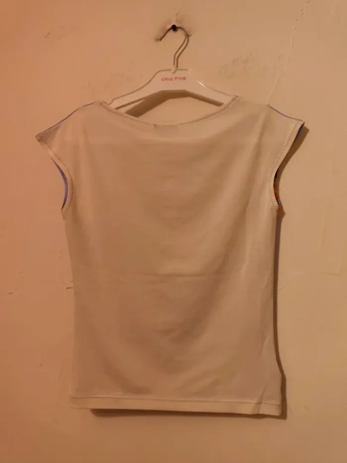 Sublime top / haut vintage lilas mango taille 36 ou S - photo numéro 3