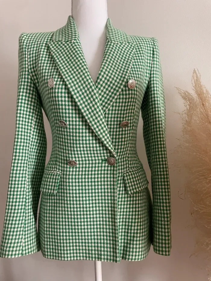 Zara veste blazer tailleur vichy à boutonnage croisé taille XS - photo numéro 5