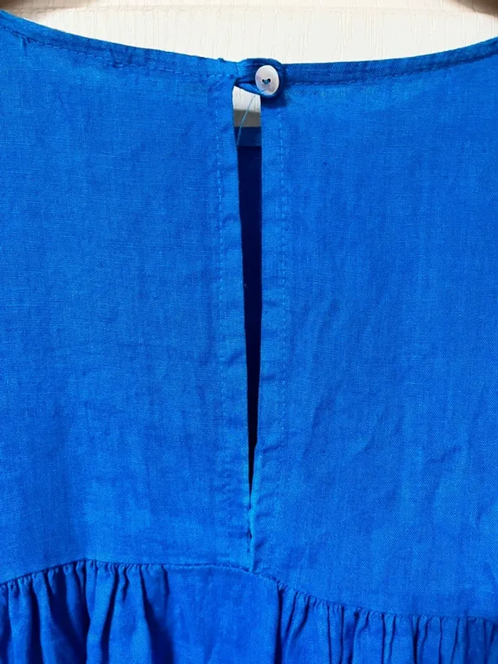 Robe Bleu - Made in Italie - taille 42 Lin et coton - photo numéro 5