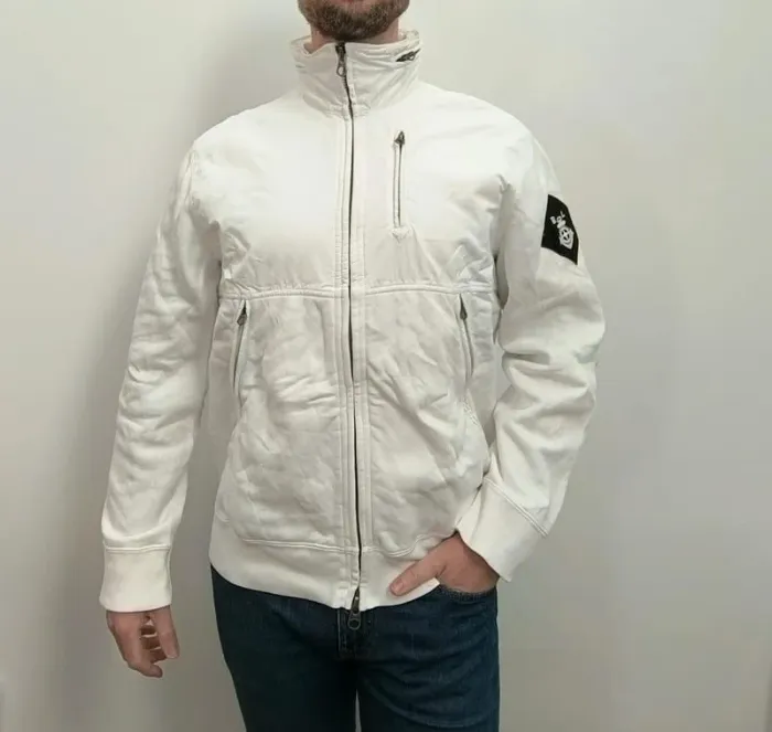 Veste pull épaisse Ralph Lauren homme taille L blanche épaisse excellent état