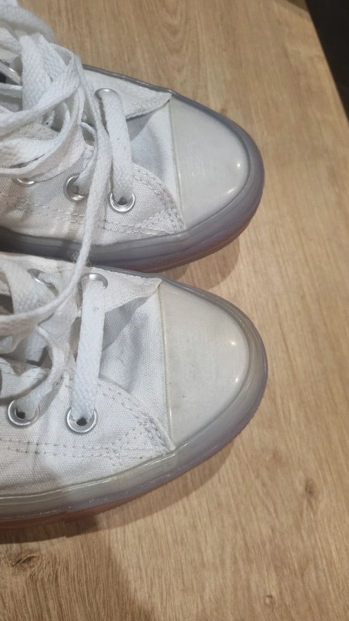 Converse hautes blanches 42 tbe semelle orange - photo numéro 7