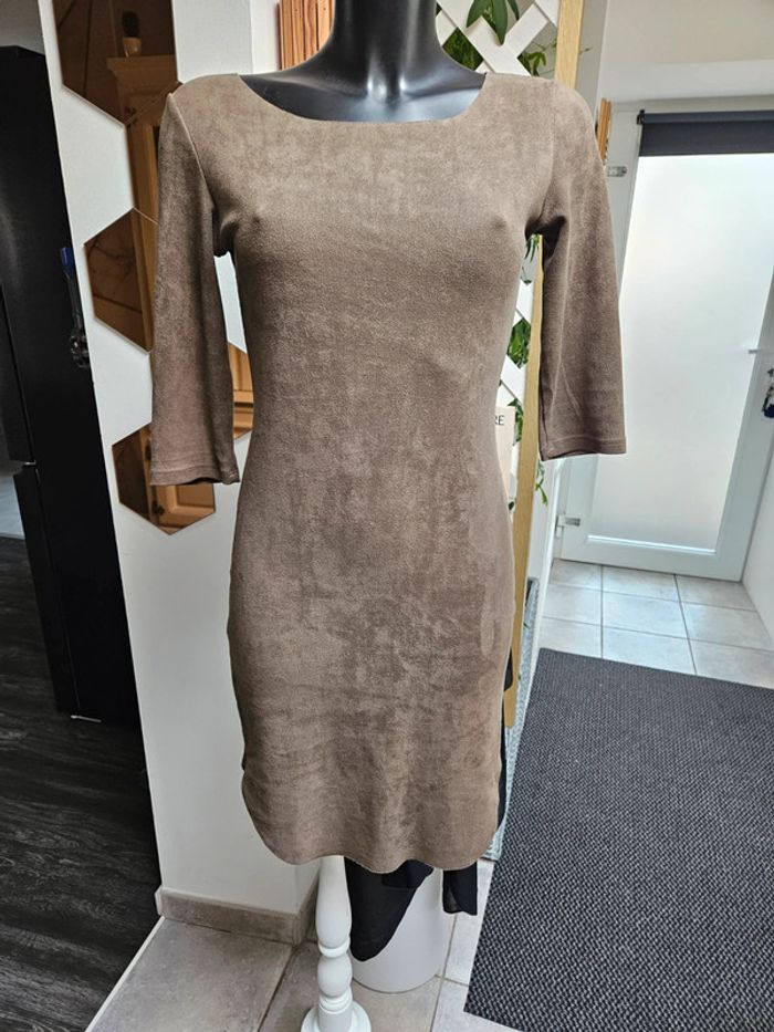 Voyelles robe aspect daim taille S
