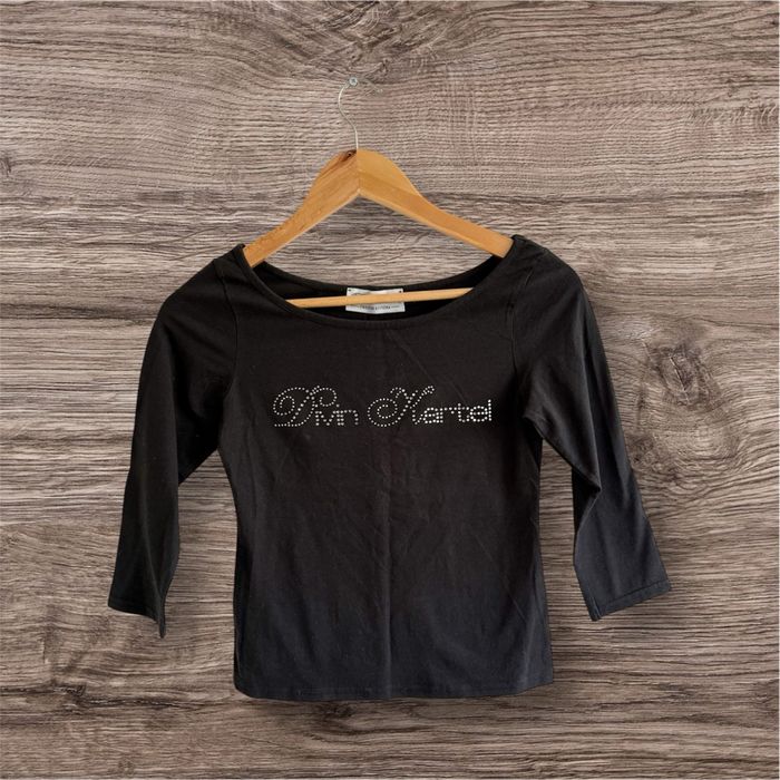 Blouse manches longues noir avec strass argenté divin kartel taille 36 S