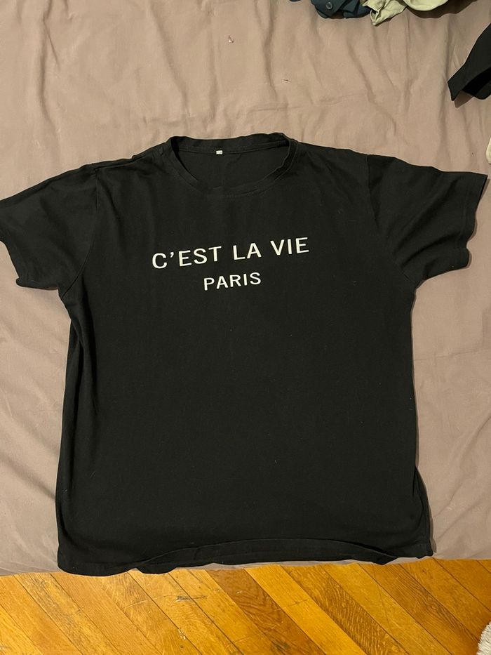 T-shirt noir homme « c’est la vie » - photo numéro 2