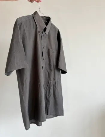Chemise à manches courtes vintage grise taille XL