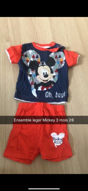 Ensemble léger mickey 3 mois