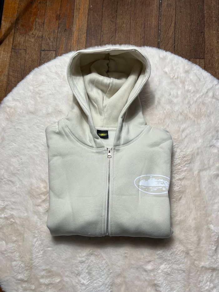 Sweat à capuche beige corteiz - neuf sans étiquette taille M - photo numéro 2