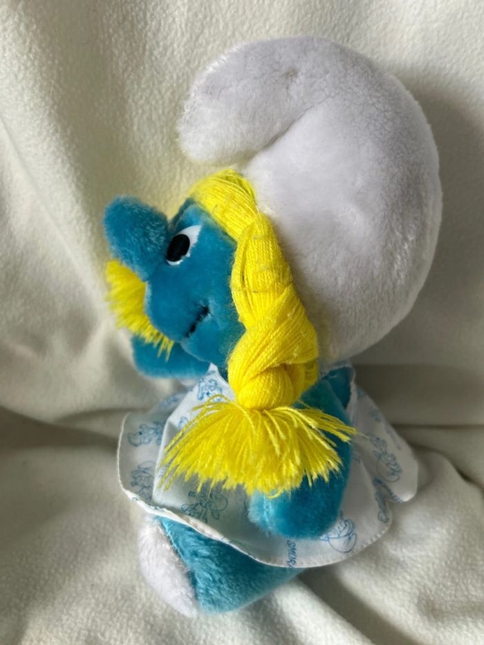 Peluche Schtroumpfette vintage – Étiquette Peyo 1981 - photo numéro 2