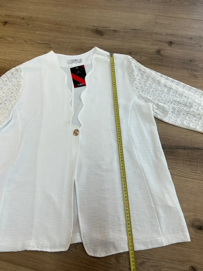 Gilet femme grande taille top femme blanc blouse femme taille 46 taille 48 - photo numéro 3