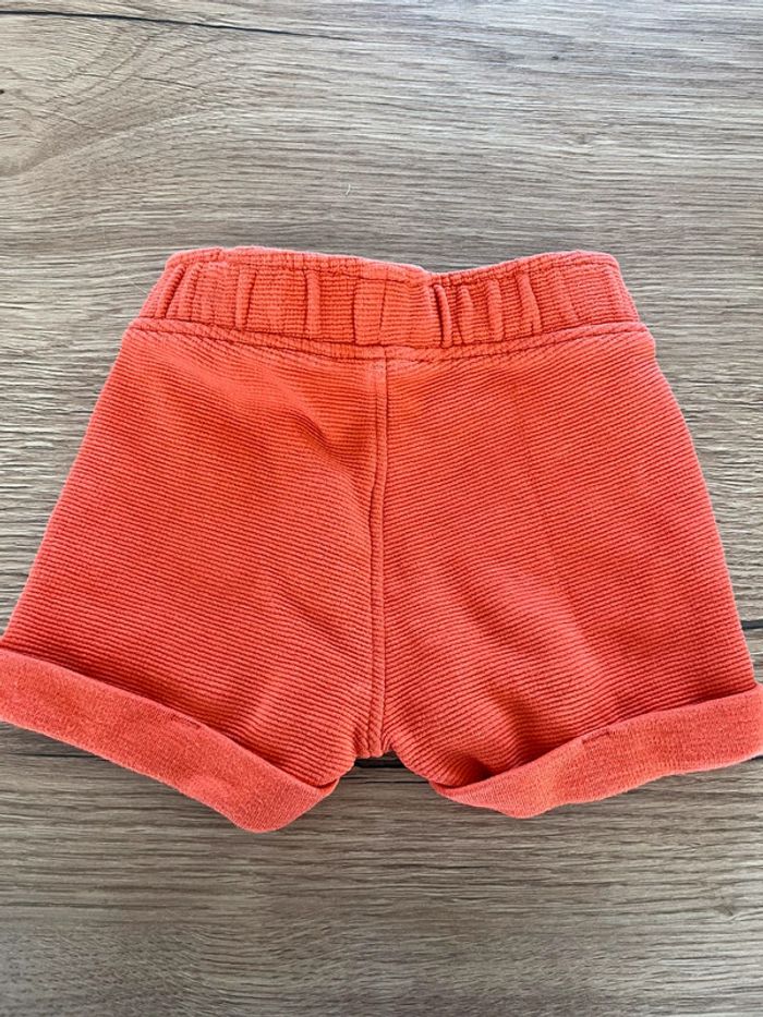 Ensemble short et t-shirt orange okaidi 6 M - photo numéro 3