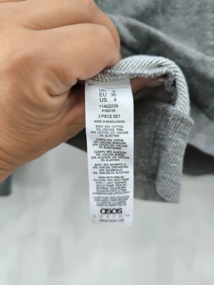 Sweat gris Asos design Taille 36 (UK 8 / US 4) - photo numéro 3
