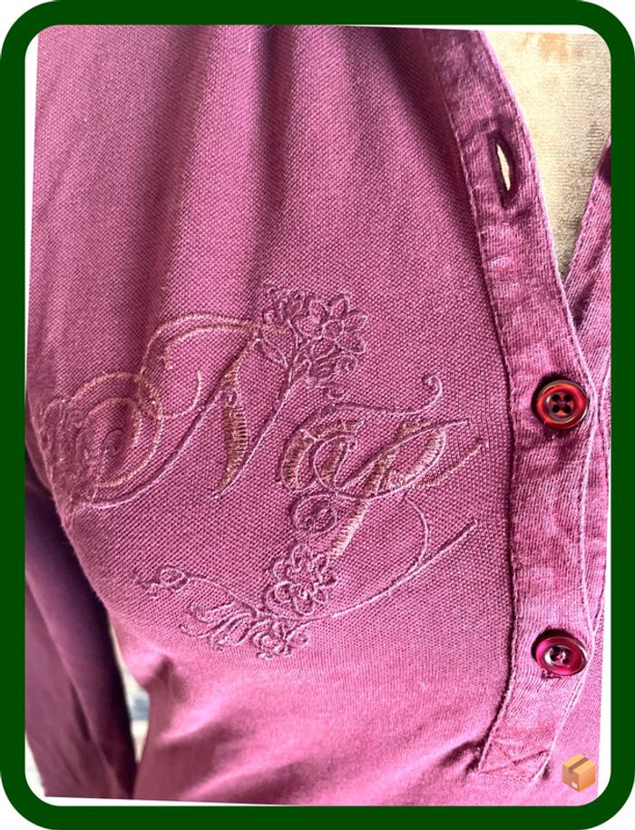 👚 Polo femme Napapijri – Taille M – Bordeaux – Broderie poitrine – État impeccable - photo numéro 2