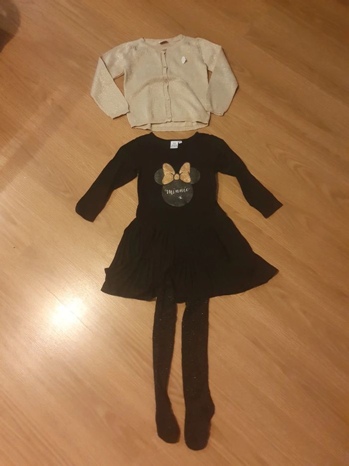 ensemble tenue de fête noir et doré 5 ans