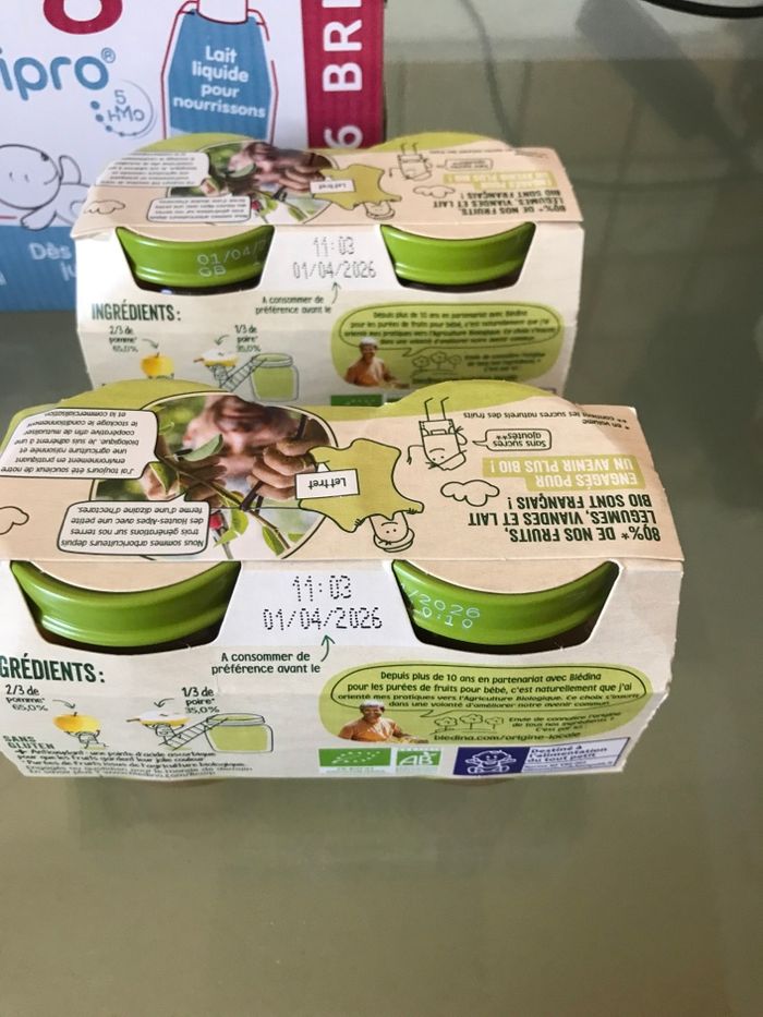 Lot petit pot bébé et lait guigoz 1 er âge - photo numéro 4