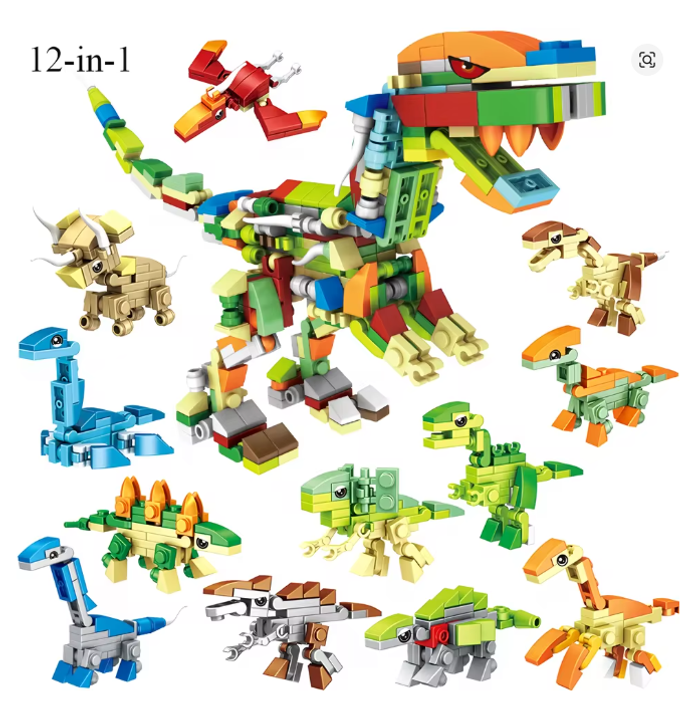 [NEUF] Bloc de construction animaux 12 en 1, thème dinosaures jouet éducatif pour enfants - photo numéro 4