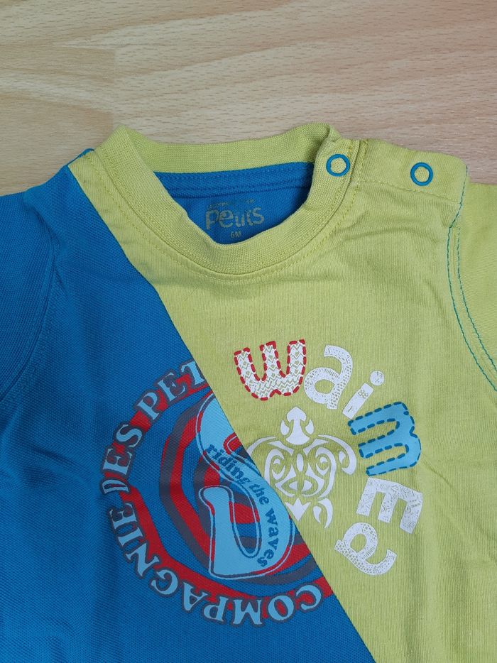 Ensemble tee-shirt short La compagnie des petits 6 mois TBE - photo numéro 2