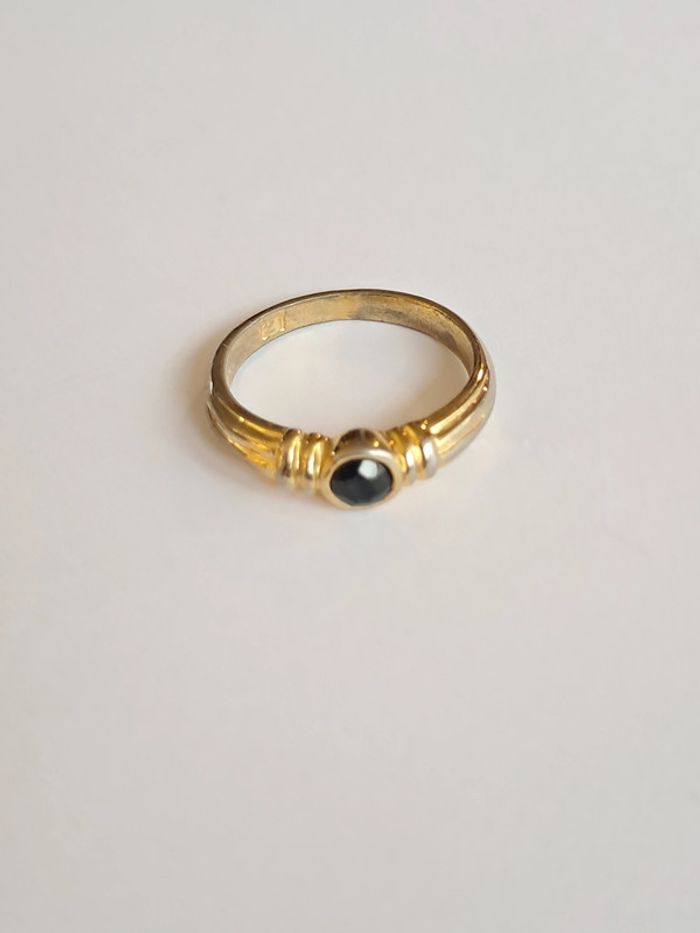 Bague vintage ornée d une pierre bleu foncé - photo numéro 3