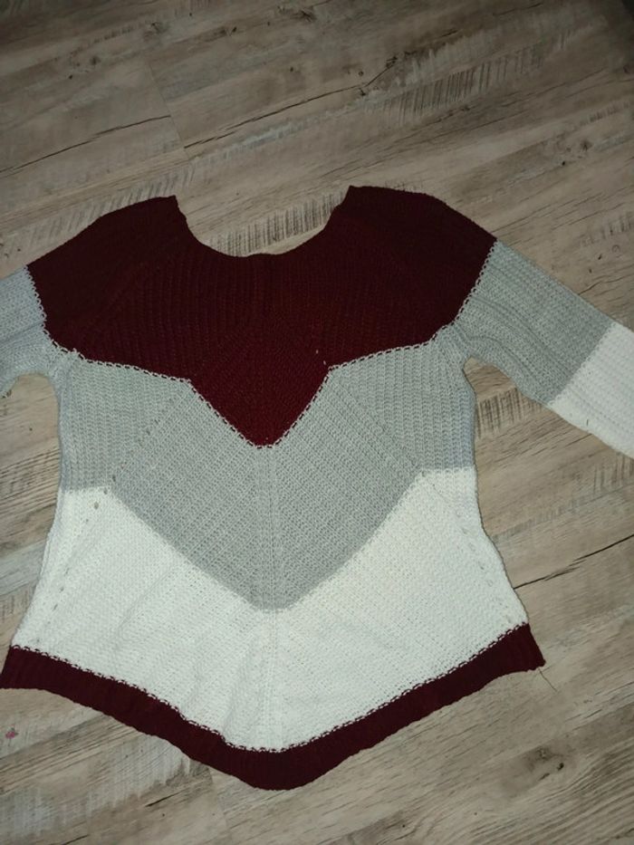 Pull 3 couleur en maille taille S/M - photo numéro 4