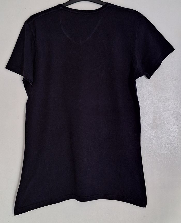 Tee-shirt long bleu marine imprimé devant - photo numéro 3