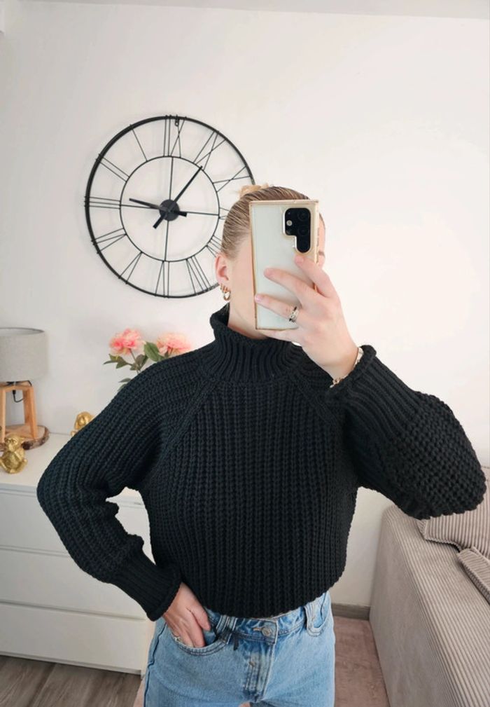 Pull noir femme