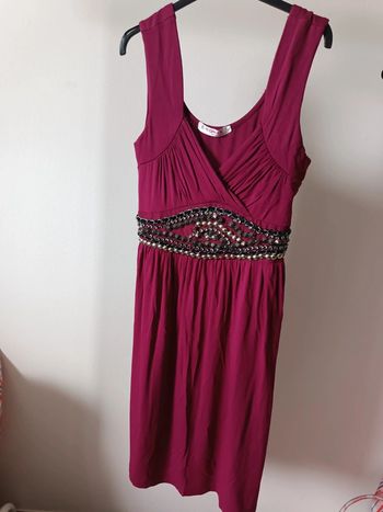 Robe midi couleur prune - modèle "romaine" - taille M/L - très bon état