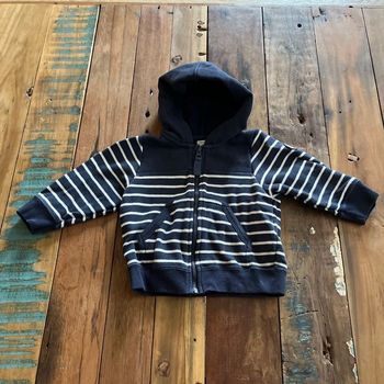 Gilet bleu marinière petit bateau  12 mois
