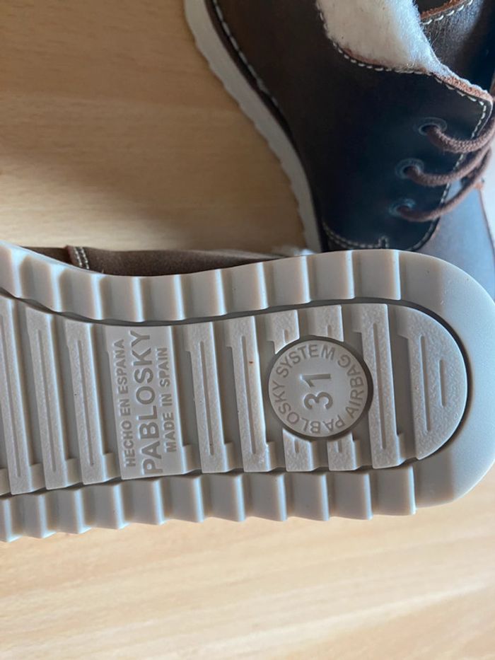 Chaussures montantes bottillons en cuir aviateur Pablosky taille 31 neufs - photo numéro 6