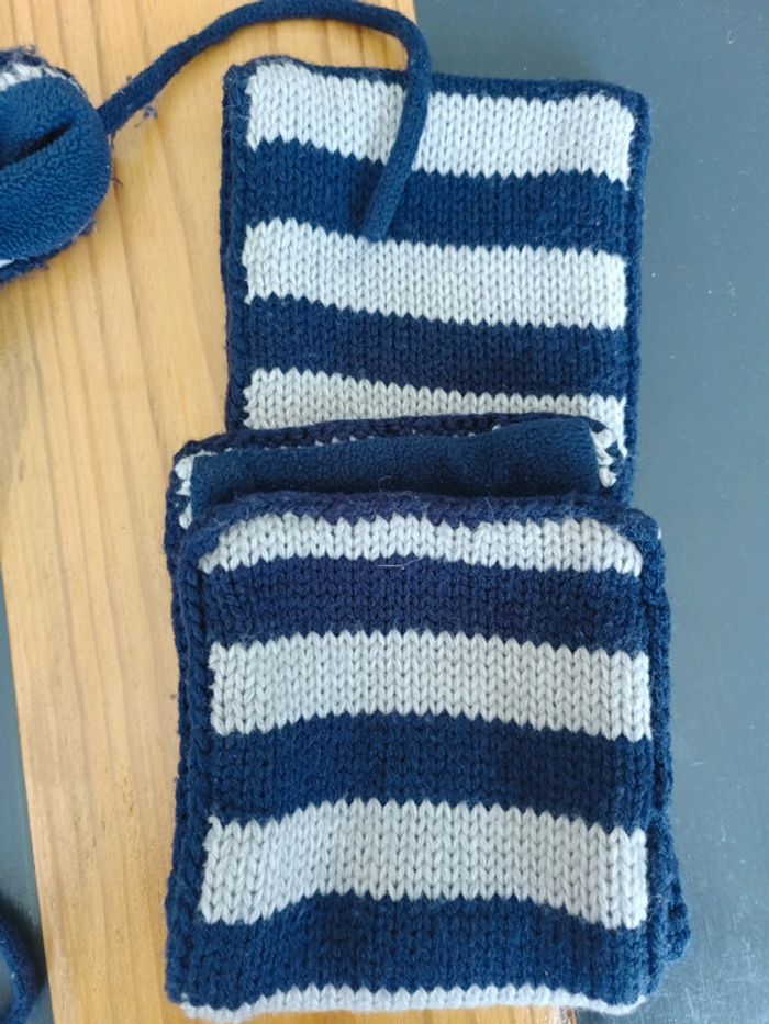Ensemble bonnet et écharpe à rayures - photo numéro 3