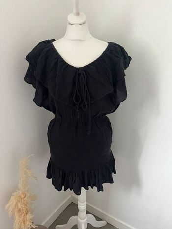 Robe à volants noire Sandro S